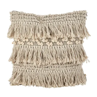 Mari Moroccan Fringe Chunky Knit Pillow