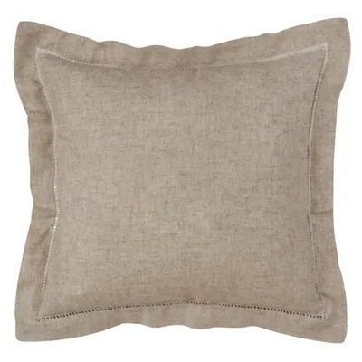 Natural Rustic Hemstitched Throw Pillow