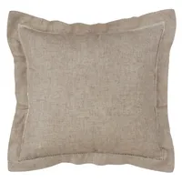 Natural Rustic Hemstitched Throw Pillow