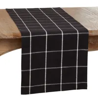 Onyx Rustic Long Plaid Table Runner