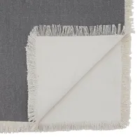 Gray Fringe Border Table Runner, 72 in.