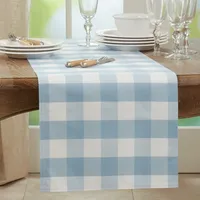 Sky Blue Buffalo Check Table Runner