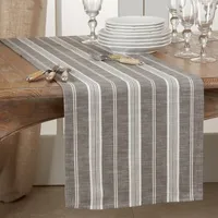 Stone Gray Thin Striped Table Runner