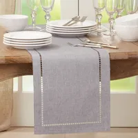 Slate Gray Hemstitch Border Table Runner