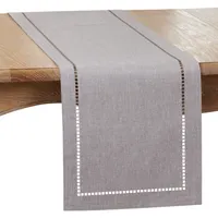 Slate Gray Hemstitch Border Table Runner