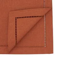 Burnt Orange Hemstitch Border Table Runner