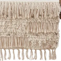 Gray Sequin Fringe Cotton Table Runner