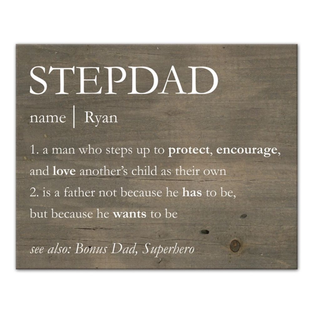 Personalized Stepdad Definition Canvas Wall Plaque
