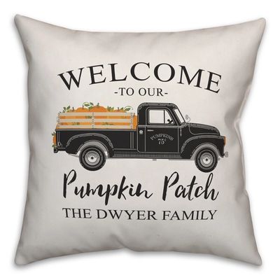 Personalized Pumpkin Patch Truck Pillow