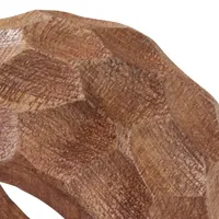 Pitted Chunky Mango Wood 4-pc. Napkin Ring Set