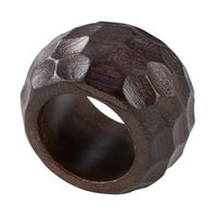 Brown Mango Wood Chunky Napkin Rings, Set of 4