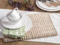 Whitewashed Woven Rattan Placemats, Set of 4