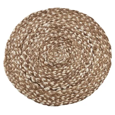 Round Brown Woven Jute Placemats, Set of 4