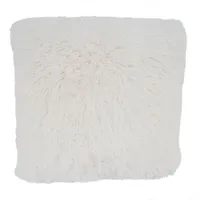 Ivory Faux Fur Throw Pillow