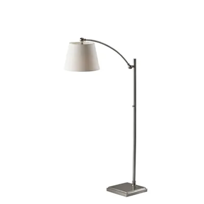 Brushed Silver Adjustable Arm Floor Lamp