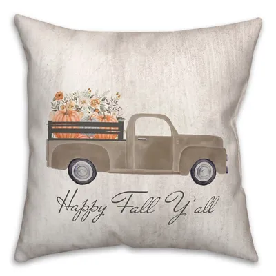 Happy Fall Y'all Pumpkin Truck Pillow
