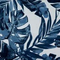 Blue Tropical Leaves Outdoor Throw Pillow