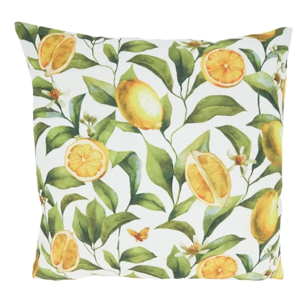 Lemon Blooms Outdoor Pillow