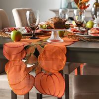 Embroidered Pumpkins Table Runner