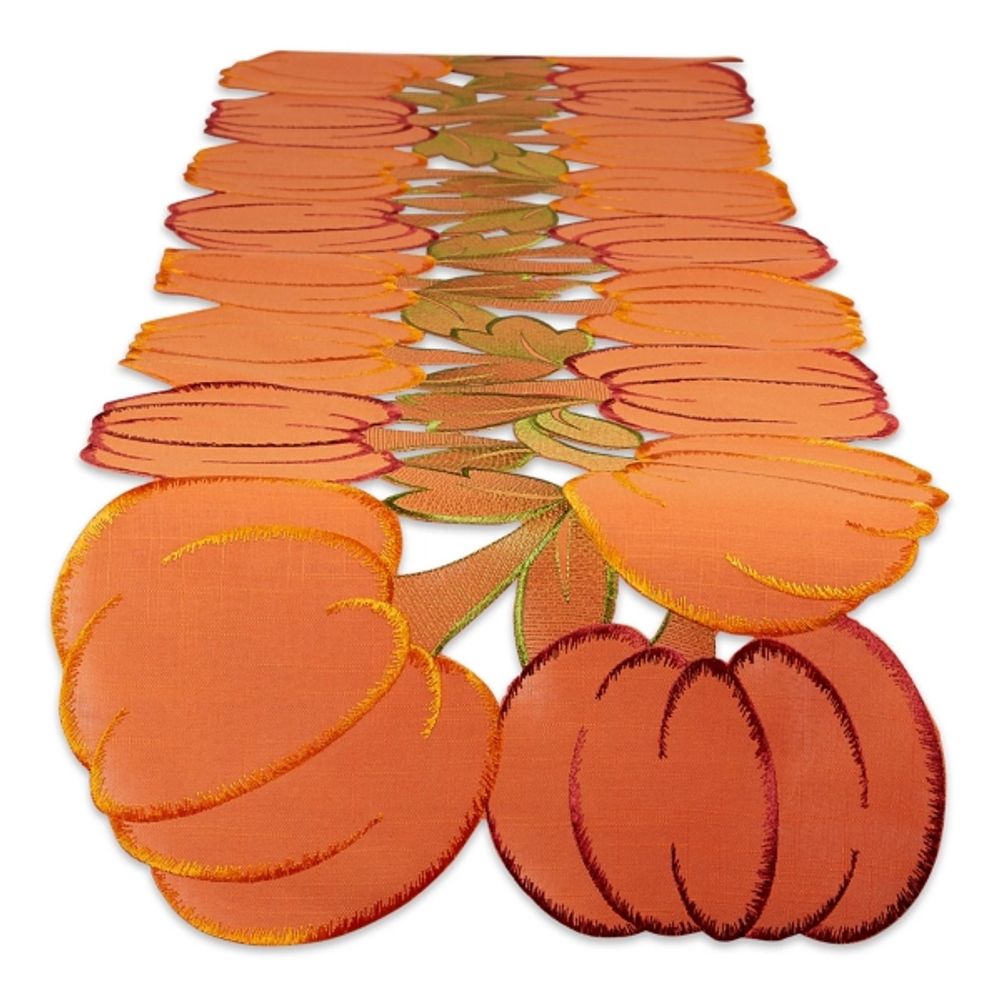 Embroidered Pumpkins Table Runner