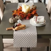 Embroidered Autumn Leaves Table Runner, 108 in.