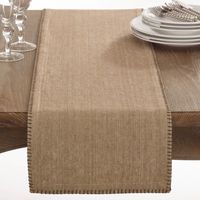 Tan Overcast Stitch Cotton Table Runner