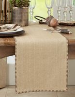 Tan Overcast Stitch Cotton Table Runner
