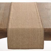 Tan Overcast Stitch Cotton Table Runner