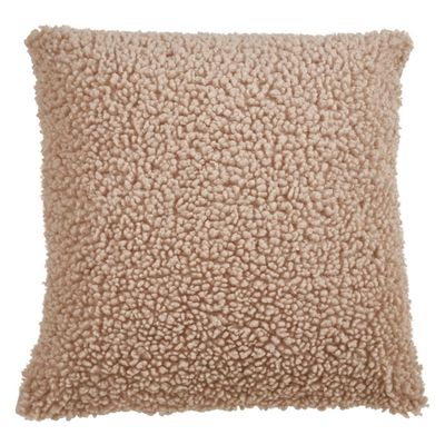 Tan Faux Lamb Fur Pillow