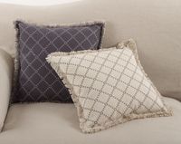 Natural Diamond Pillow with Fringed Edges