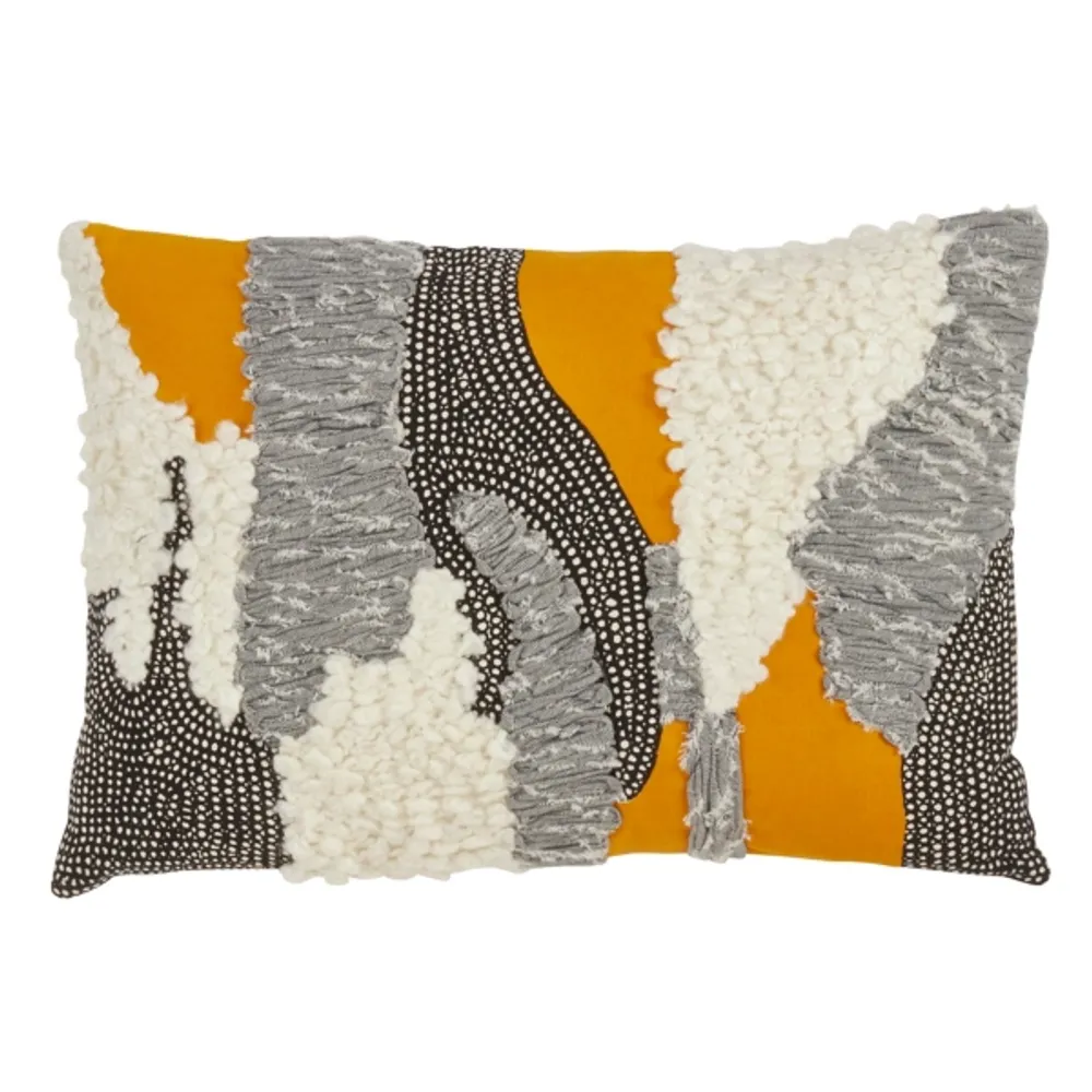 Sunshine Boucle Textured Lumbar Throw Pillow