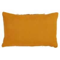 Yellow Wave Stitched Fringe Lumbar Pillow