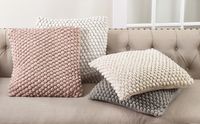 Vanilla Crochet Pom Pom Cotton Throw Pillow