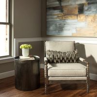 Hammered Pewter Barrel Accent Table