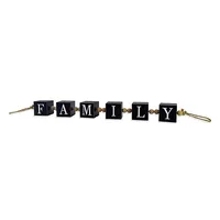 Family Wood Beaded Word Block