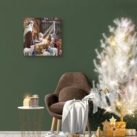 In The Manger Christmas Canvas Art Print