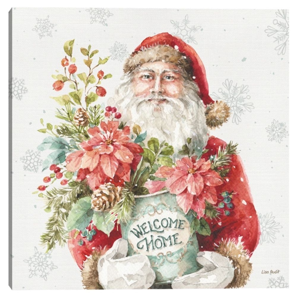 Santa Welcome Christmas Canvas Art Print