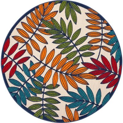 Bright Branches Round Outdoor Area Rug, 5x5