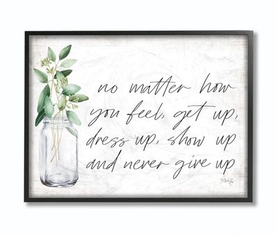 Never Give Up Framed Giclee Canvas Art Print