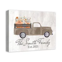 Personalized Autumn Farm Truck Harvest Wall Art