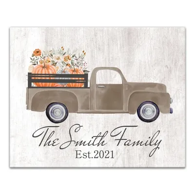 Personalized Autumn Farm Truck Harvest Wall Art