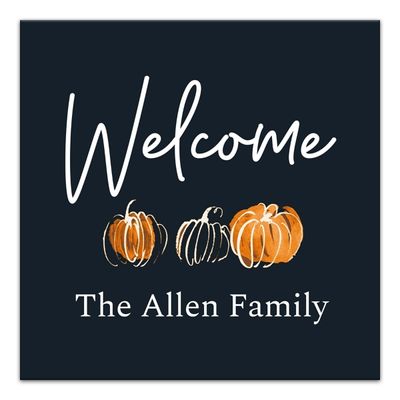 Personalized Welcome Pumpkin Harvest Wall Art