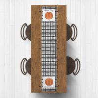 Personalized Black and White Plaid Table Runner