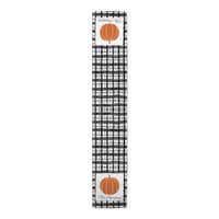 Personalized Black and White Plaid Table Runner
