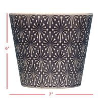 Diamond Burst Navy Glazed Ceramic Planter