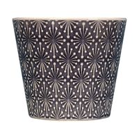 Diamond Burst Navy Glazed Ceramic Planter