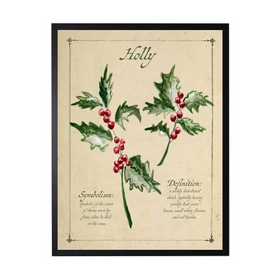 Holiday Holly Framed Christmas Art Print