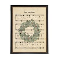 Away in a Manger Hymn Framed Christmas Art Print