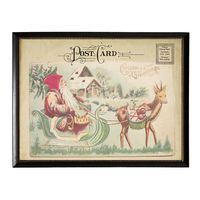 Santa Sleigh Post Card Christmas Art Print