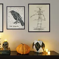 Skeleton Back Framed Halloween Wall Art